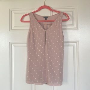 Express light pink polka dot tank top